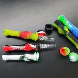 Pipa in silicone NC Kit con punta al quarzo Punte per unghie in titanio 14mm Dimensione giunto Mini strumento Dab per uso alimentare per bong in vetro Dab Rigs