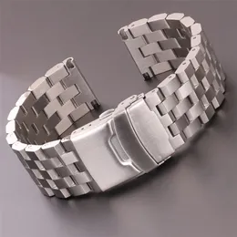 Stainless Steel Watch Strap Bracelet 18mm 20mm 22mm 24mm Women Men Solid Metal Brushed Watchband For Gear S3 Band Accessories 220622