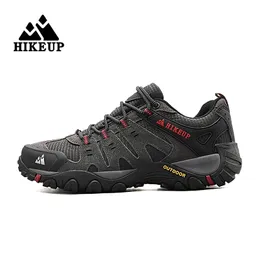 Hikeup Vandring Suede Leather Wearresistant utomhusjaktskor Män Sport Trekking Walking Mens Tactical Sneakers 220810