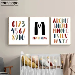 Anpassad namn Poster Eonal Canvas målning Nummer satsning affischer Nursery Wall Art Print Bild Childrens Room Decor 220614