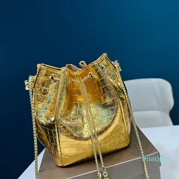 Frauen Mini Eimer Tasche Snakehead Emaille Handtasche Quasten Umhängetasche Geldbörse Echtes Leder Halb Kette Schulter Taschen Top Griff Qualität