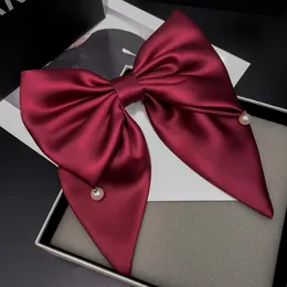 Новая модная волоса зажима с твердым цветом аксессуары для волос винтаж Barrette Bow Pearl Hair Harepin Жемчужная головная одея