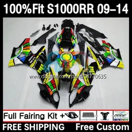 Corpi per stampi ad iniezione per BMW S 1000RR 1000 RR S1000RR 09 10 11 12 13 14 2DH.4 S-1000RR S1000 RR 2009 2010 2011 2012 2013 2014 S1000-RR 09-14 Kit carenatura OEM verde graffiti