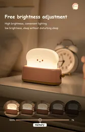 LED Bread Machine Night Light Stepless Turn Off Bedside Lamp USB Charging Desktop Decorative Lamp Baby Room Lighting