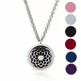 20 Styles Aromatherapy Essential Oil Diffuser Necklace Locket Pendant 316L Stainless Steel with Chain Send 6 Felt Pads B0706