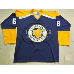 Thr 2020 IRISH Letterkenny Shamrocks Hockey Jersey Embroid Hockey Jersey Stickerei genäht Passen Sie jede Nummer und jeden Namen an Jerseys Hockey Jersey