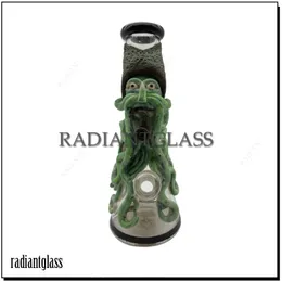 Octopus Pirate 12.5" Unique Heady Glass Bong Eye 3D Narghilè Tubi d'acqua Soffione Perc Oil Dab Rigs personaggio mostro malvagio cool Beaker Bong