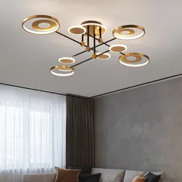 Światła sufitowe 2023 Nordic LED Prosta nowoczesna lampa sypialni aluminiowa domowa kreatywna nauka oświetlenie okrągłe pierścień