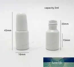 3 мл мини новая белая пустая стеклянная бутылка кисти 1/10 унций для ногтей Польские ремесла 100 штук