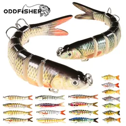 Oddfisher 1014cm Lure de pesca articulada Wobbler para pike swimbait crankbait Trout Bass Acessórios para pesca