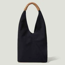 Secchiello in tela Borsa a tracolla semplice per donna Manico intrecciato Borse e borsette femminili casual coreane Weekend Work Study Ladies Tote 220509