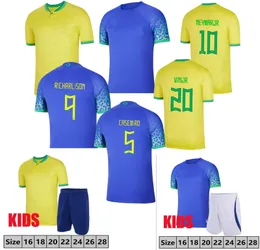 2022 23 Vini Jr Soccer Jersey Brazils Camiseta de Futbol Brasil Paqueta Coutinho G.jesus