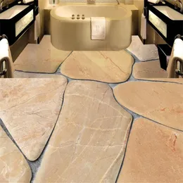 Anpassad 3D golv kullersten självlim tapeter golvplattor vattentät tapeter målning fotvägg väggmålning