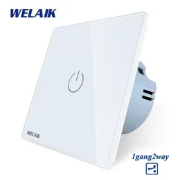 WELAIK EU 1GANG2WAY STATAIRSTOUSSWITT CrystalglassPanelSwitchWallSwitch SmartIntelligent LightSwitch AC250V A1912CW Y200407