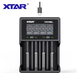 Carregador de bateria XTAR 18650 VC4SL USB Tipo C qc3.0 Carga rápida 1.2V AAA AA Baterias de lítio recarregáveis ​​21700 carregador rápido