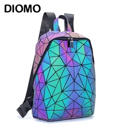DIOMO Fashion Luminous Irregular Triangle Large Capacity School Travel Backpack for Women Rucksack Female Laptop Back Bag Korean Y201224