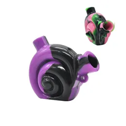 Partihandel HOOPHS SNAIL SILICONE BRUNT BUBBLERS VATTEN BONGS MINI Reseglas Rolling Cigarett Tobaksrör