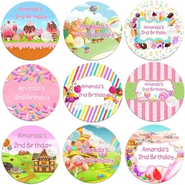 Candy Ice Cream Sweet Party Birthday Decor Labels Custom Baby Shower Party Personalise Any Text Stickers Candy Land World 220712