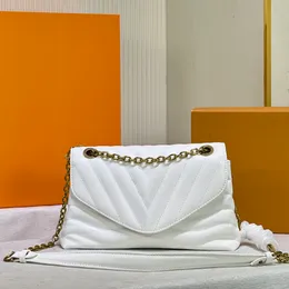 새로운 웨이브 여성 디자이너 크로스 바디 가방 크로스 바디 가방 퀼트 핸드백 체인 지갑 럭셔리 가죽 어깨 지갑 크기 24cm