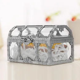 Presentförpackning 12st Candy Box Gold Silver Treasure Chest Storage Wedding Boxes Eid Mubarak Ramadan Decoration 2022Gift