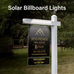 Solar Powered Billboard Light Wall Lamp Outdoor Weatherproof Wireless Advertisement Sign Security Light for Patio Back Bus Stop