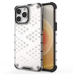 Clear Case With Honeycomb Design Sock Proof Protective Phone Cover iPhone 15 14 13 12 11 Pro Max 7 8 Plus