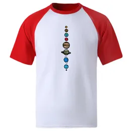 メンズTシャツ男性太陽系惑星カラー漫画2022夏のファッション服レトロカジュアルティーシャツ半袖Tシャツ男性