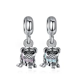 Two Color Dog Dangle Charm Bead Big Hole Fashion Women Jewelry European Style For DIY Bracelet Necklace Bangle PANZA007-188