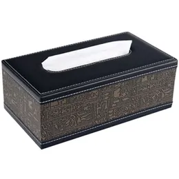 Lädervävnadsrulle låda täcker trä rektangulärt papper servettdispenser innehavare porta guardanapo arrangör minimalist kk60tb 210326