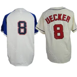 Bob Uecker Jersey Creme vintage Pullover branco para casa toda a base legal costura