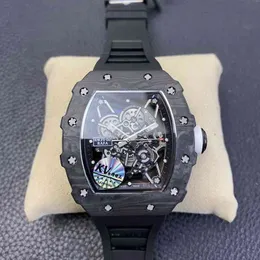 MILLES Titta på Richarmilles Watches Luxury Mechanical Messonical Movement Ceramic Dial Rubber Strap Date Zhong Yi Richa RM35-02 Full Carbon Fiber Tape