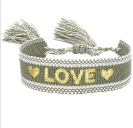 Gewebte Freundschafts-Wickelarmbänder für große Kinder, Schmuck, modische Buchstaben, Armreif, Stickerei, Armband für Unisex, verstellbar, für Weihnachten, Geburtstag, Partygeschenke