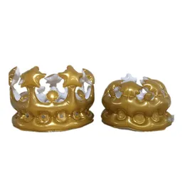 Party Favor Birthday Princess Hat PVC inflatable toys balloon children's crown Queen's Headband Gold color