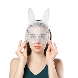 Cadılar bayramı tavşan kızı saç bandı parti maskeleri peçe kapağı tavşan gece kulübü sevimli küçük kulaklar kafa bandı doğum günü performans aksesuarları headdress festival malzemeleri