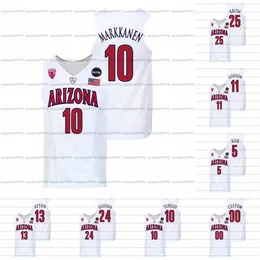 A3740 Custom Arizona Wildcats 2021-22 White College Basketball Jersey Andre Iguodala Deandre Ayton Aaron Gordon Justin Kier Azuolas Tubelis