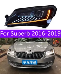 Auto-strålkastare för fantastiska strålkastare 20 16-20 19 Skoda Upgrade LED Daytime Running Lights Fog strålkastare Högbalkslins Front Lamp