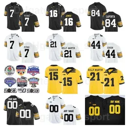 Chen37 NCAA College Football Iowa Hawkeyes Jersey Men 7 Spencer Petras 15 Tyler Goodson 21 Ivory Kelly-Martin 84 Sam LaPorta 16 Charlie Jones 44