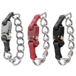 1017 Alyx 9SM Metal Chain Segurança Burele Bracelet Style Dark Heavy Industre