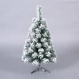 60 cm Mini Künstlicher Weihnachtsbaum Weihnachten Jahr Home Ornamente Desktop Dekorationen Beflockung Schneeflocke Y201020