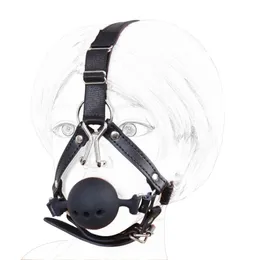 camaTech Silicone Big Hollow Gag Balls With Metal Nose Hook BDSM Large Open Mouth Erotic Slave Bondage Head Harness sexy Toys