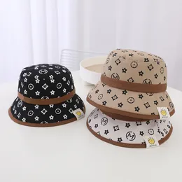 Summer Spring Cotton Baby Bucket Hat for Children Boy Girl Print Beach Cap Sun-resistant Visor Outdoor Fisherman Hat