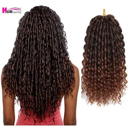 Afro Curls synthetische Twist-Zöpfe Haar lose tiefe Welle häkeln 16 Zoll afrikanische Flechtverlängerungen 613 Expo City 220610