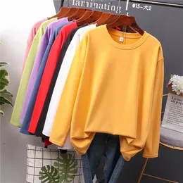 Needbo T Shirt Women 100 Cotton Long Sleeve Oversize Sexig Casual T Shirt Women Korea Lossa full tee -skjorta Femme Tops 210317