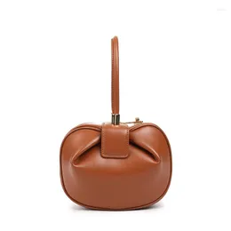 Kvällspåsar Kvinnors modedesigner Multicolor Handbag Handle personlighet Hobos Mini Bucket Bag Pumpkin Party Office Dailyevening