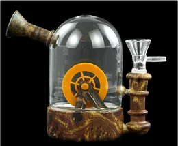 4.8" Water-Wheel Hookahs Water bongs smoking pipe silicone shisha Modelling hose joint Glass bottle oil rig bong pipes