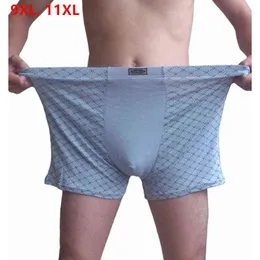 Plus Size 9XL Underwear Men Boxer Para Boxershorts 11XL Shorts Male Bamboo Fiber Loose Soft Large Oversized Modal Underpants G220419
