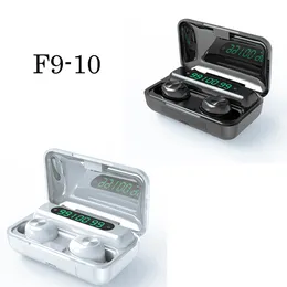 F9-10 TWS trådlöst hörlurar Ljudreducering Örhuddar Vattentät sporter med 3 LED Digital Display Touch Control Stereo Bass Sound Headsets
