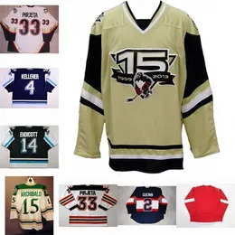 Nik1 Wilkes Barre 2 Nate Guenin 4 Chris Kelleher 15 J Archibald 33 Lasse Pirjeta 14 Shane Endicott individuelles Hockey-Trikot mit beliebigem Namen und beliebiger Nummer