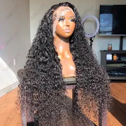 Water Wave 360 ​​Lace Front Wig Human Hair شعر مستعار للنساء فضفاضة عميق مجعد 13x6 الأربطة الجبهة الباروكة الجبهة البرازيلية البرازيلية 180 ٪