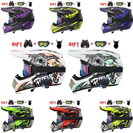 Motorradhelm Kinder Senden Sie 3 Stück Geschenk Offroad-Helm Fahrrad Downhill AM DH Crosshelm Capacete Motocross Casc